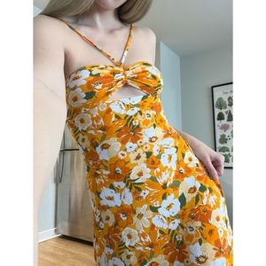 DIVIDED Orange Floral Dress
